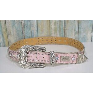 Atlas Pink Western Rhinestone Belt Size 32 (100cm) Cowgirl Bling